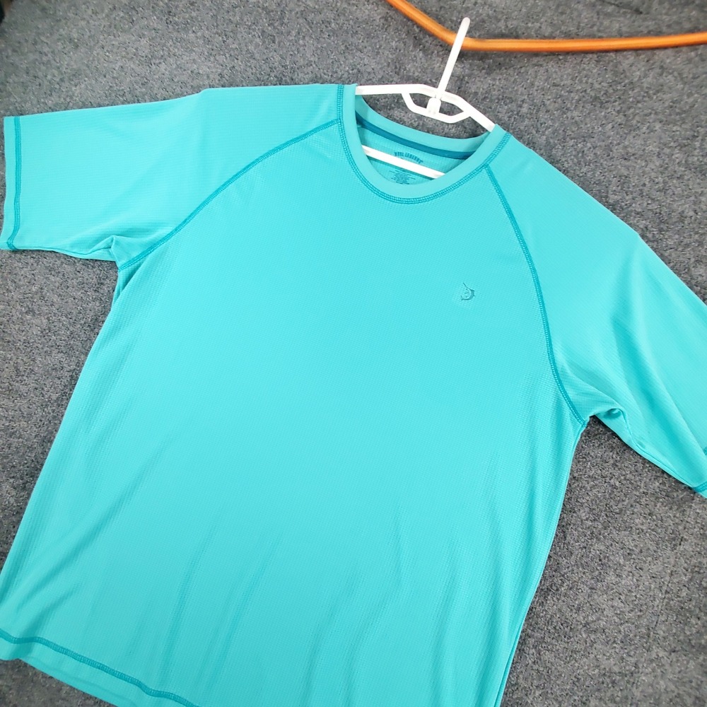 Reel Legends Shirt Mens XL Short Sleeve Performance Teal Waffle Knit